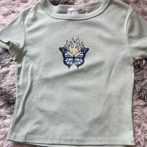 Orange kiss butterfly shirt